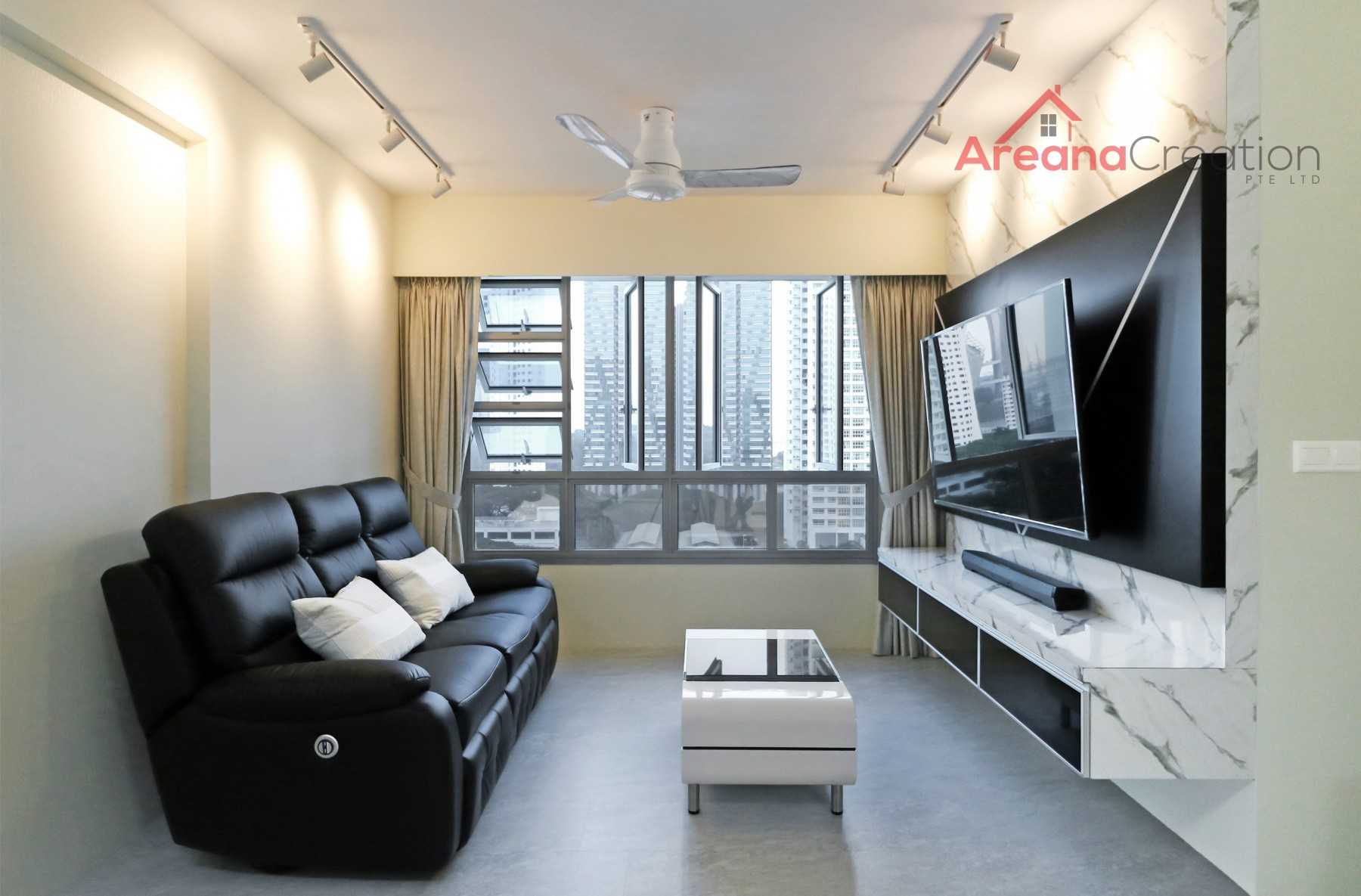 Contemporary Living Room with TV Console and Sofa