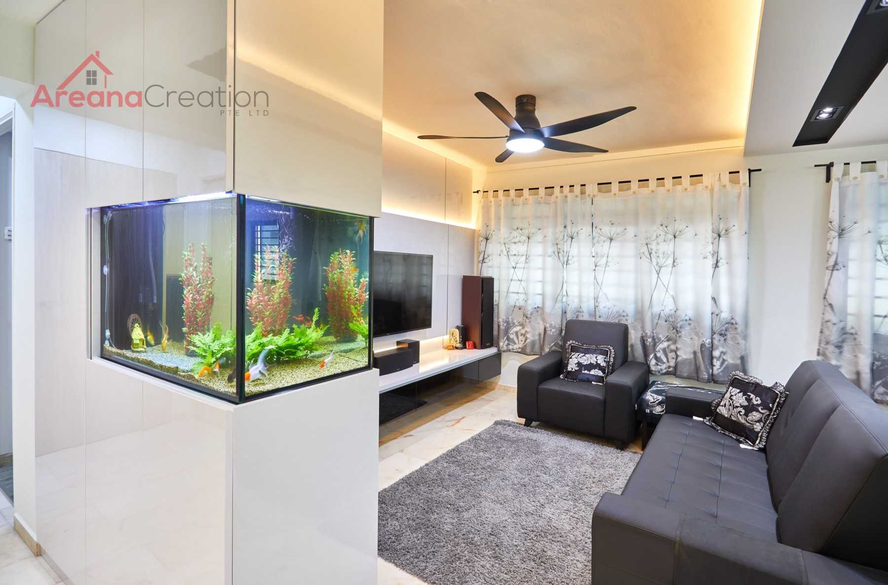 Modern Living Room with TV Console and Feature Wall