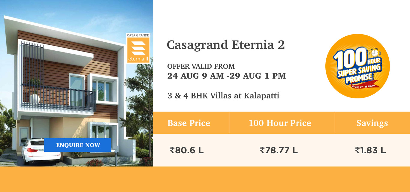Casagrand Eternia Villa Phase 2 Kalapatti Coimbatore banner