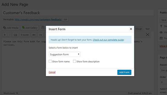 IDOLTV thêm biểu mẫu phản hồi của khách hàng trong wordpress 4