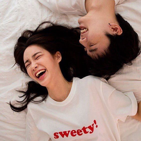 couple laughing