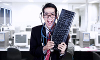 Angry employee in the office, hr