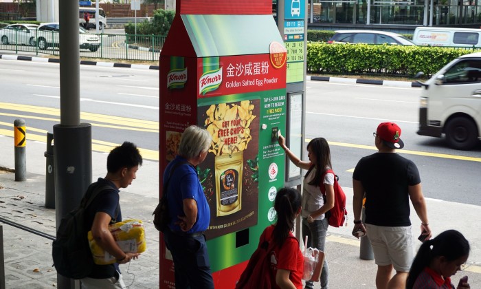 machine packaging in jobs singapore snacks salted in dispenses OOH egg Knorr Unileverâs free