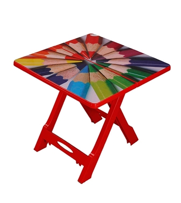 Picture of Baby Folding Table Printed Pencil Red