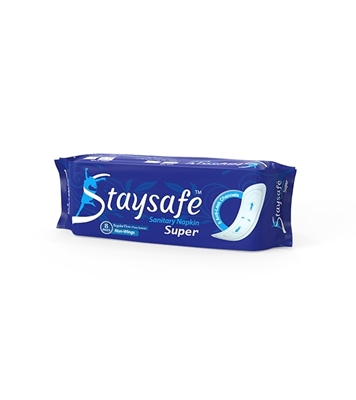 Picture of Staysafe Non-Wings Super Sanitary Napkin 08 Pads for Heavy Flow Protection