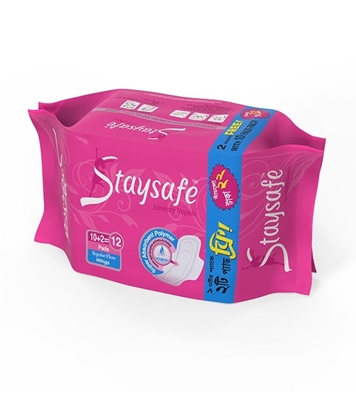 Picture of Staysafe Regular Flow Wings Sanitary Napkin (10+2) Pads for Comfortable Wear
