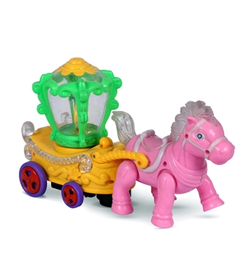 Picture of Bring Happy Dream Music & Light Horse Car For Kids Pink