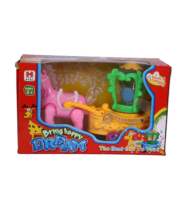 Picture of Bring Happy Dream Music & Light Horse Car For Kids Pink