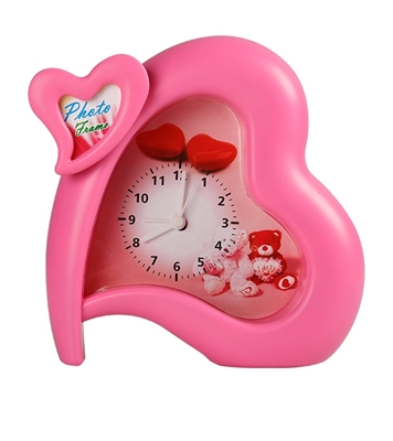 Picture of Heart Table Clock Pink