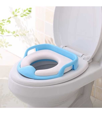 Picture of Soft Padded Baby Potty Training Toilet (Chair, Seat, Step Stool) Toilet Training Seat Blue