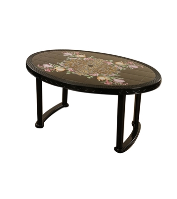 Buy 6 Seated Deluxe Table-Print Black  Flower (Pl/L) online
