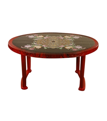 Buy 6 Seated Deluxe Table-Print R/W Flower (Pl/L)-TEL Online