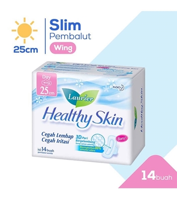 Buy Laurier Sanitary Napkin - Healthy Skin 25 cm-14 pad Online