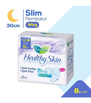 Buy Laurier Sanitary Napkin - Healthy Skin 30 cm-8 pad Online