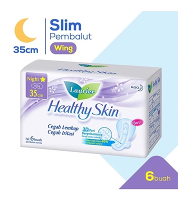 Buy Laurier Sanitary Napkin - Healthy Skin 35 cm-6 pad Online