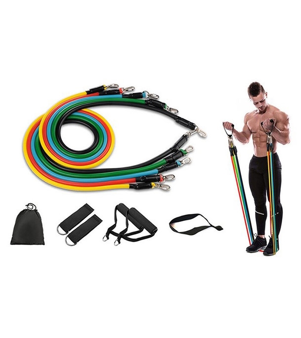 Buy Resistance Band Set Heavy Duty Yoga Pilates ABS Exercise Fitness Workout Bands Online