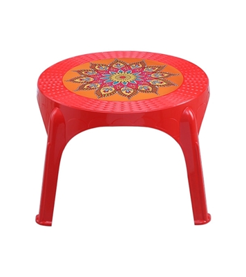 Picture of Caino Center Table Ro Printed Crown Red