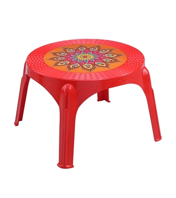 Picture of Caino Center Table Ro Printed Crown Red