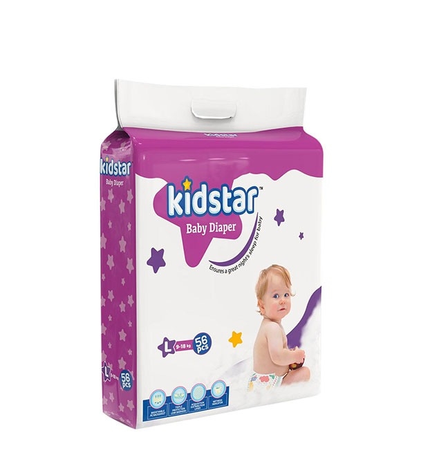 Buy PRAN Kidstar Baby Diaper Large 56pcs Online