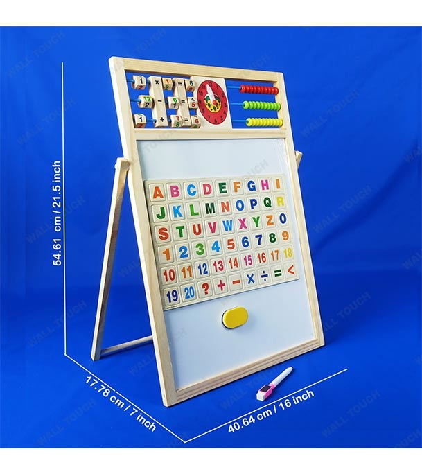 Buy Double Sided Educational Magnetic & Wooden Writing Board Small Online