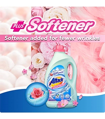 Buy Attack Liquid Detergent Bottle Plus Softener 3.6 kg Online