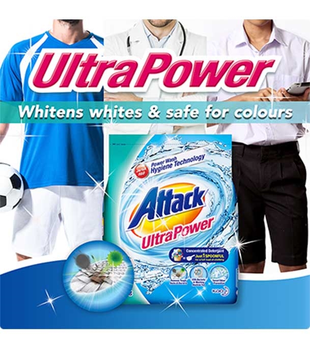 Buy Attack Detergent Powder Ultra Power 1600 gm Online