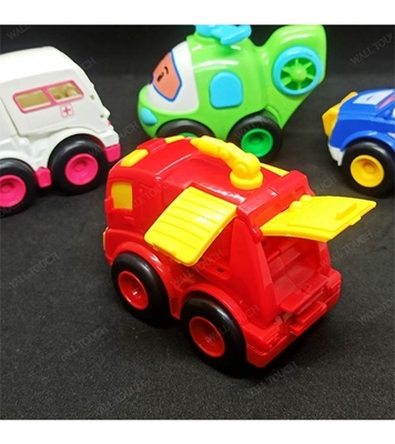 Buy Kid's 4 Pcs Food Grade Mini Plastic Pull And Back Car Set Online