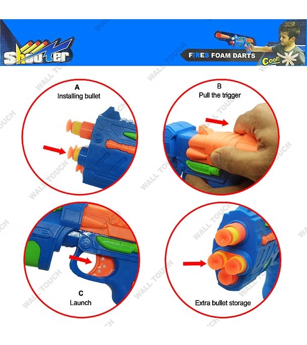 Buy Fires Foam Darts Shooter Plastic Soft Bullet Blaster Toy Gun With Suction Target Board Online