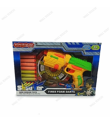 Buy Fires Foam Darts Shooter Plastic Soft Bullet Blaster Toy Gun With Suction Target Board Yellow Online