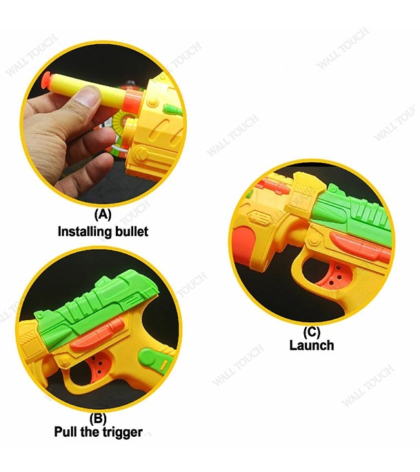 Buy Fires Foam Darts Shooter Plastic Soft Bullet Blaster Toy Gun With Suction Target Board Yellow Online