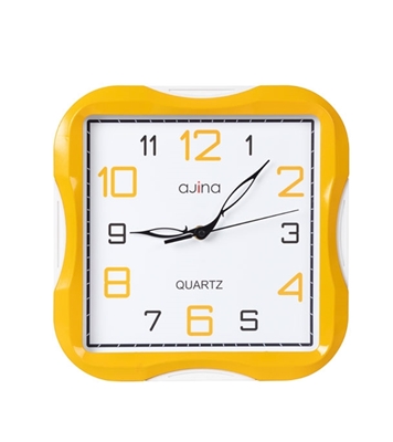 Buy Turban SQ Curve Wall Clock Yellow Online