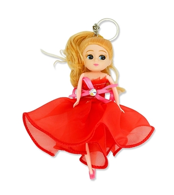 Buy Mini Doll Beautiful Dressed With Key Ring Red Online