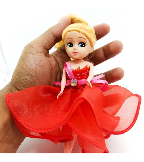 Buy Mini Doll Beautiful Dressed With Key Ring Red Online