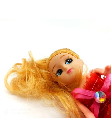 Buy Mini Doll Beautiful Dressed With Key Ring Red Online