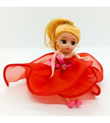 Buy Mini Doll Beautiful Dressed With Key Ring Red Online