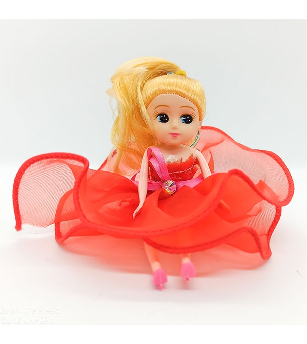 Buy Mini Doll Beautiful Dressed With Key Ring Red Online
