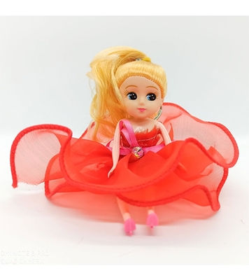 Buy Mini Doll Beautiful Dressed With Key Ring Red Online