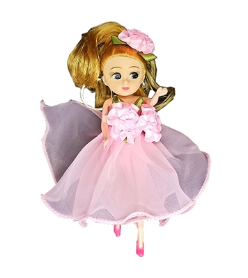 Buy Mini Doll Beautiful Dressed With Key Ring Pink Online