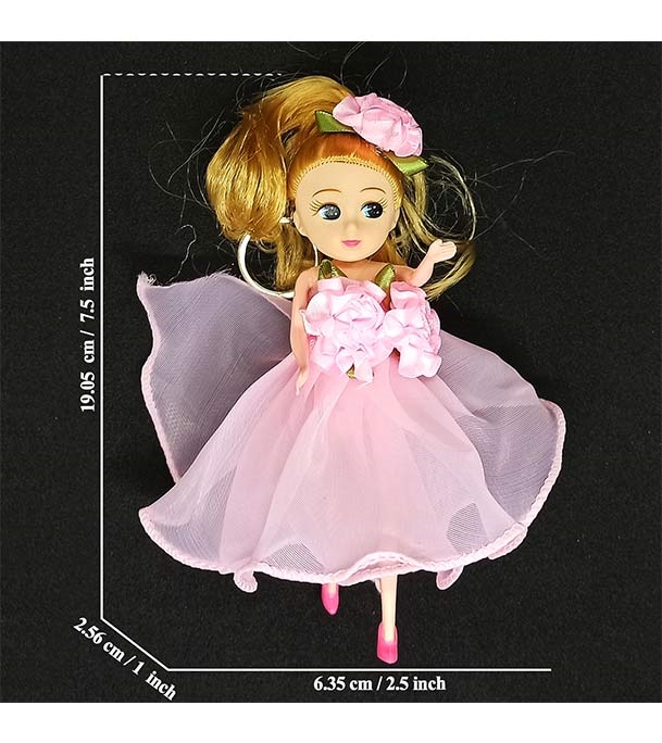 Buy Mini Doll Beautiful Dressed With Key Ring Pink Online