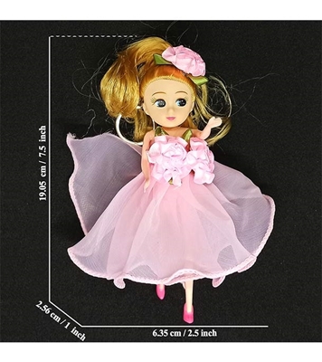 Buy Mini Doll Beautiful Dressed With Key Ring Pink Online