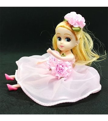 Buy Mini Doll Beautiful Dressed With Key Ring Pink Online