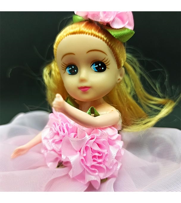 Buy Mini Doll Beautiful Dressed With Key Ring Pink Online