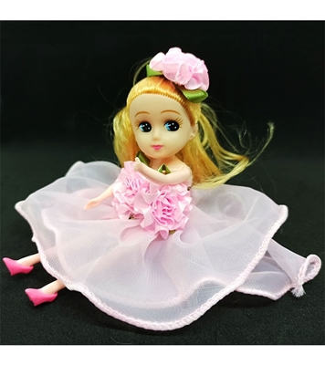 Buy Mini Doll Beautiful Dressed With Key Ring Pink Online