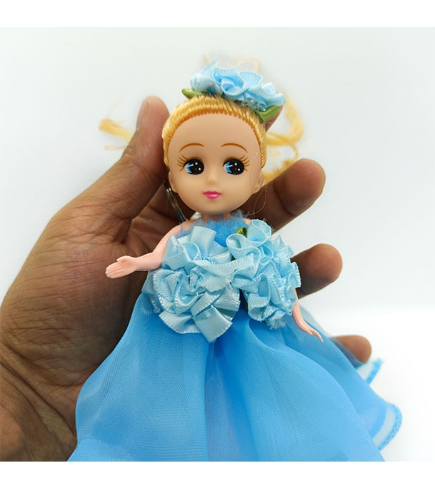 Buy Mini Doll Beautiful Dressed With Key Ring Blue Online