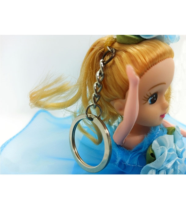 Buy Mini Doll Beautiful Dressed With Key Ring Blue Online