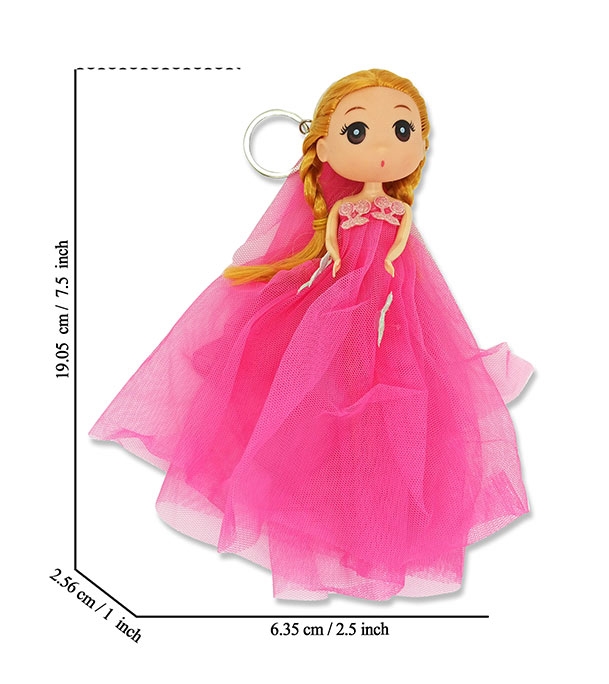 Buy Mini Doll Beautiful Dressed With Key Ring Pink Online