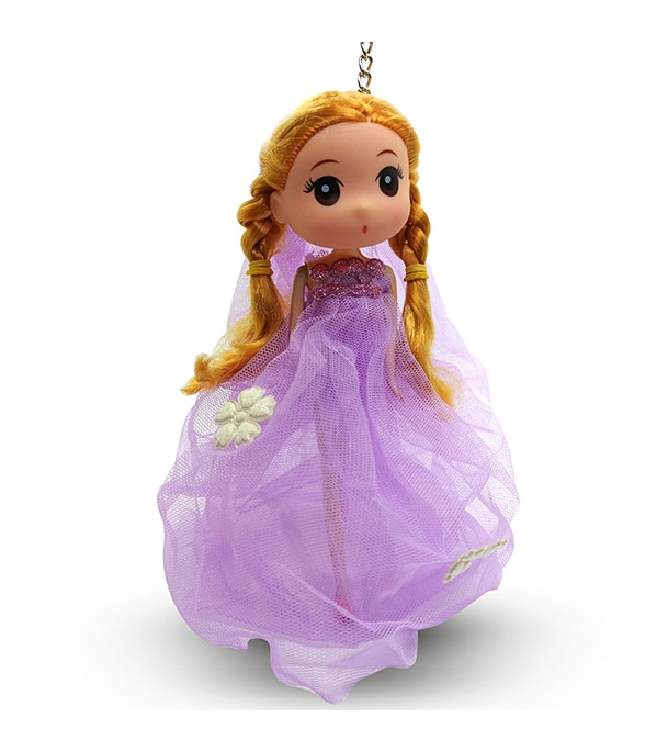 Buy Mini Doll Beautiful Dressed With Key Ring Purple Online