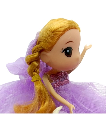 Buy Mini Doll Beautiful Dressed With Key Ring Purple Online