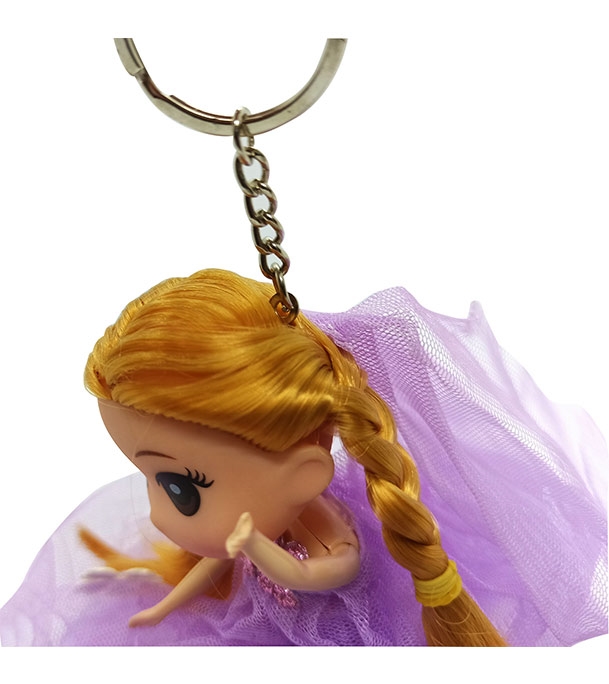 Buy Mini Doll Beautiful Dressed With Key Ring Purple Online