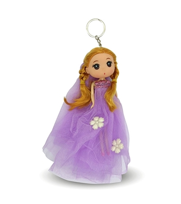 Buy Mini Doll Beautiful Dressed With Key Ring Purple Online